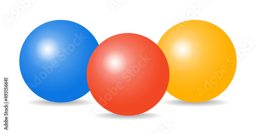 Ball sphere collection. 3d circle geometric shape isolated on white background.