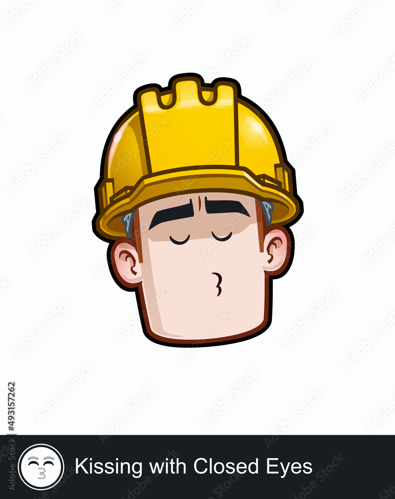 Construction Worker - Expressions - Affection - Kissing with Closed Eyes Construction Worker - Expressions - Affection - Kissing with Closed Eyes