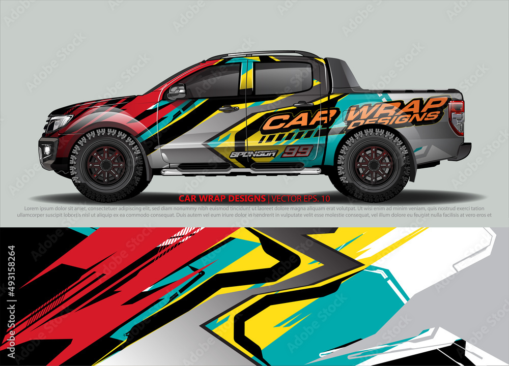 truck graphics. modern camouflage design for vehicle vinyl wrap 