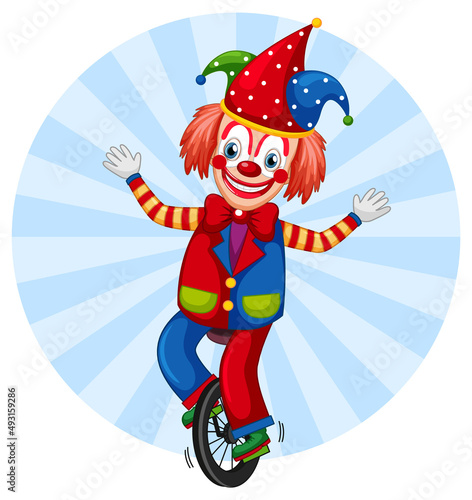 Colourful clown cartoon character