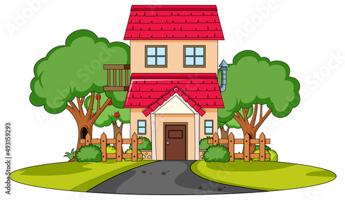 Doodle house cartoon design