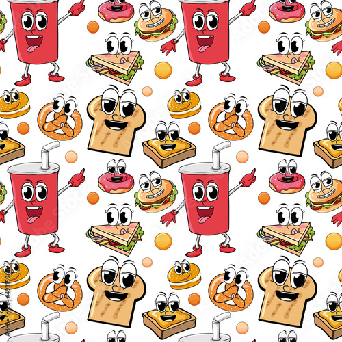 Seamless pattern cartoon on white background