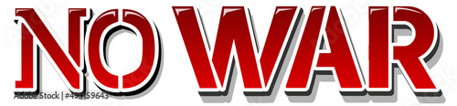 Font design with word No war