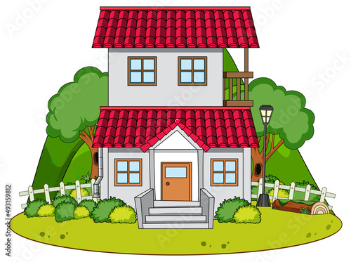 A simple house in nature background