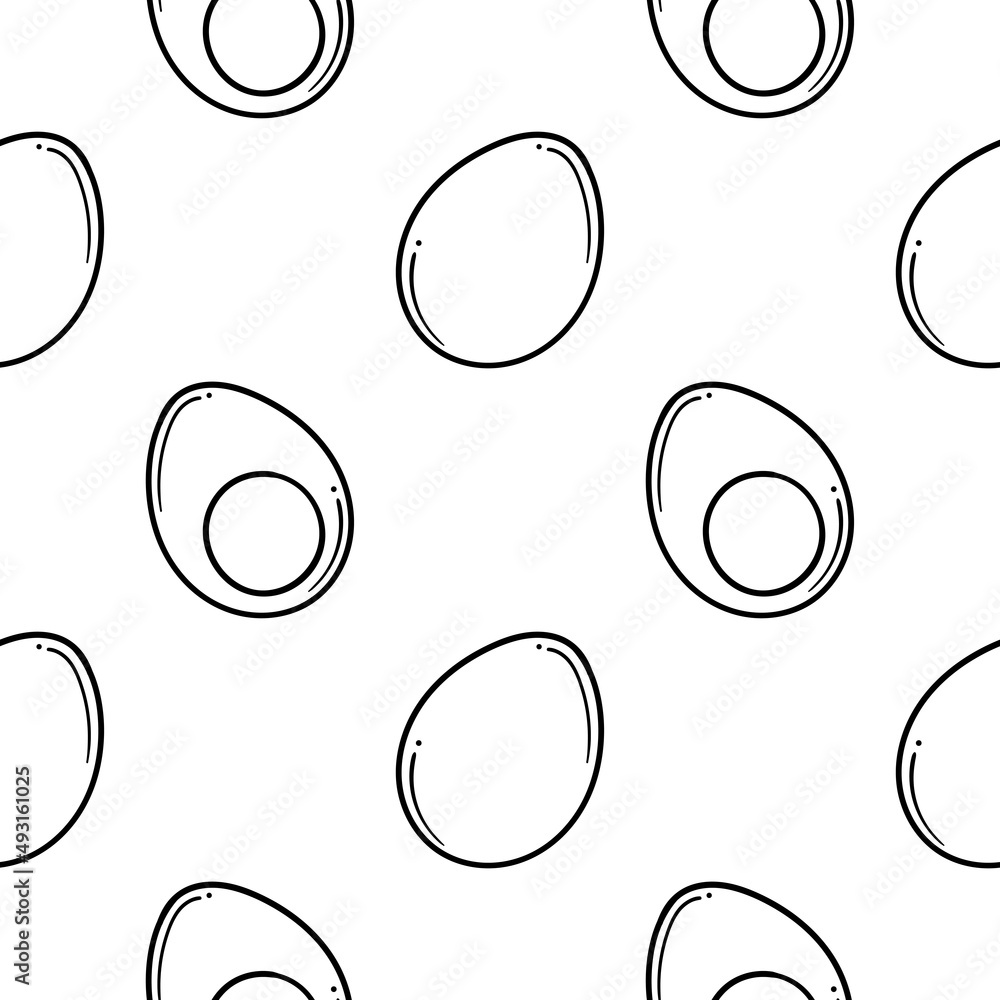 hand drawn egg seamless pattern on white background hand drawn egg seamless pattern on white background