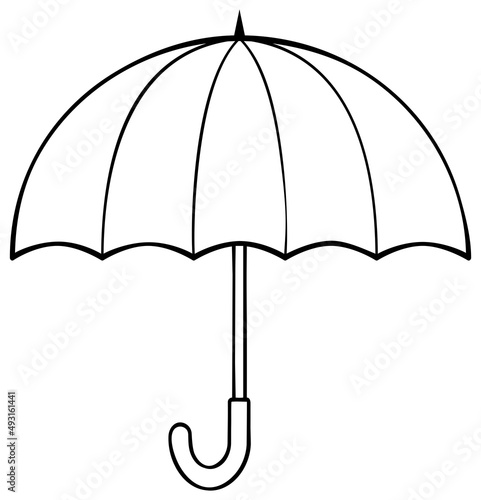 Umbrella outline icon. Coloring book page for children.