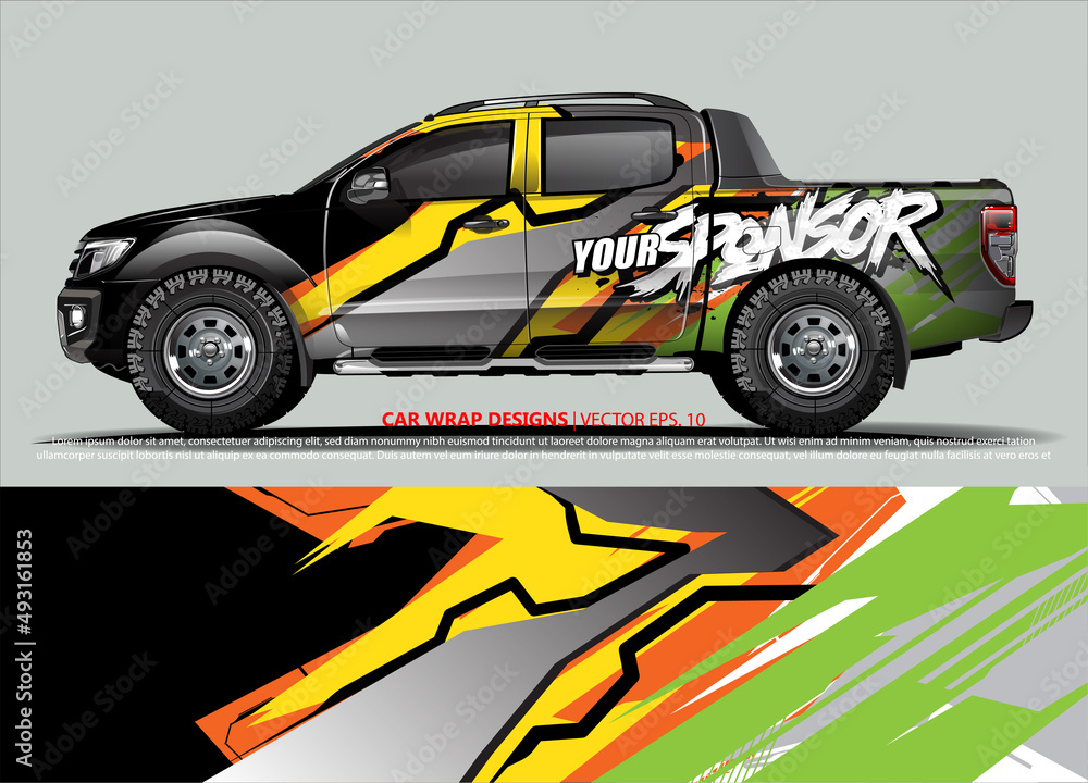 truck graphics. modern camouflage design for vehicle vinyl wrap 