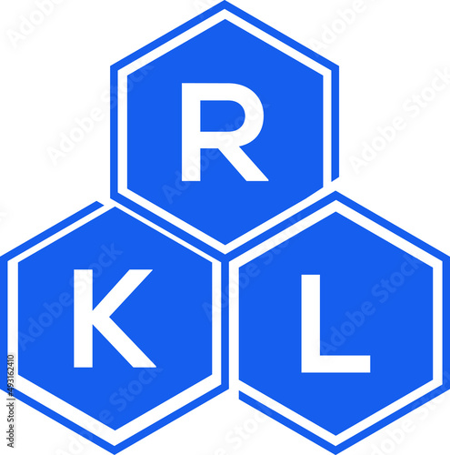 RKL letter logo design on White background. RKL creative initials letter logo concept. RKL letter design.  photo