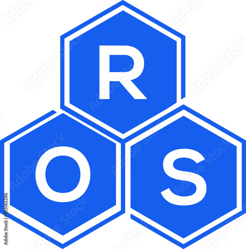 ROS letter logo design on White background. ROS creative initials letter logo concept. ROS letter design. 
