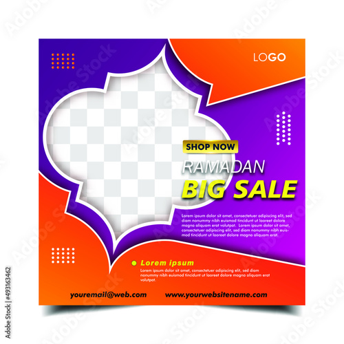 Ramadan sale social media template. ramadan super sale, mega sale and big sale