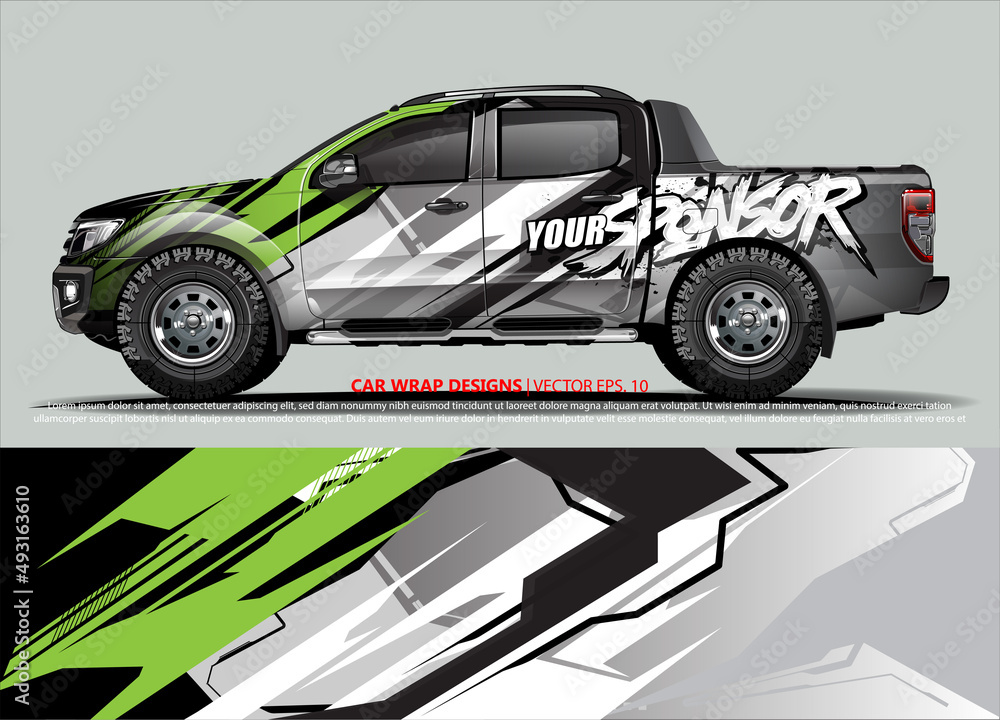 truck graphics. modern camouflage design for vehicle vinyl wrap