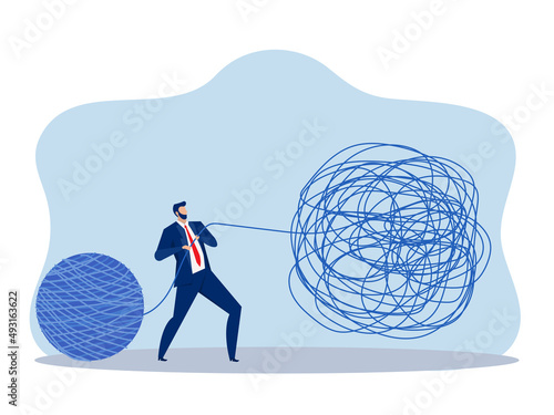 businessman manage Problems solution creative design of brain with and order in thoughts concept vector