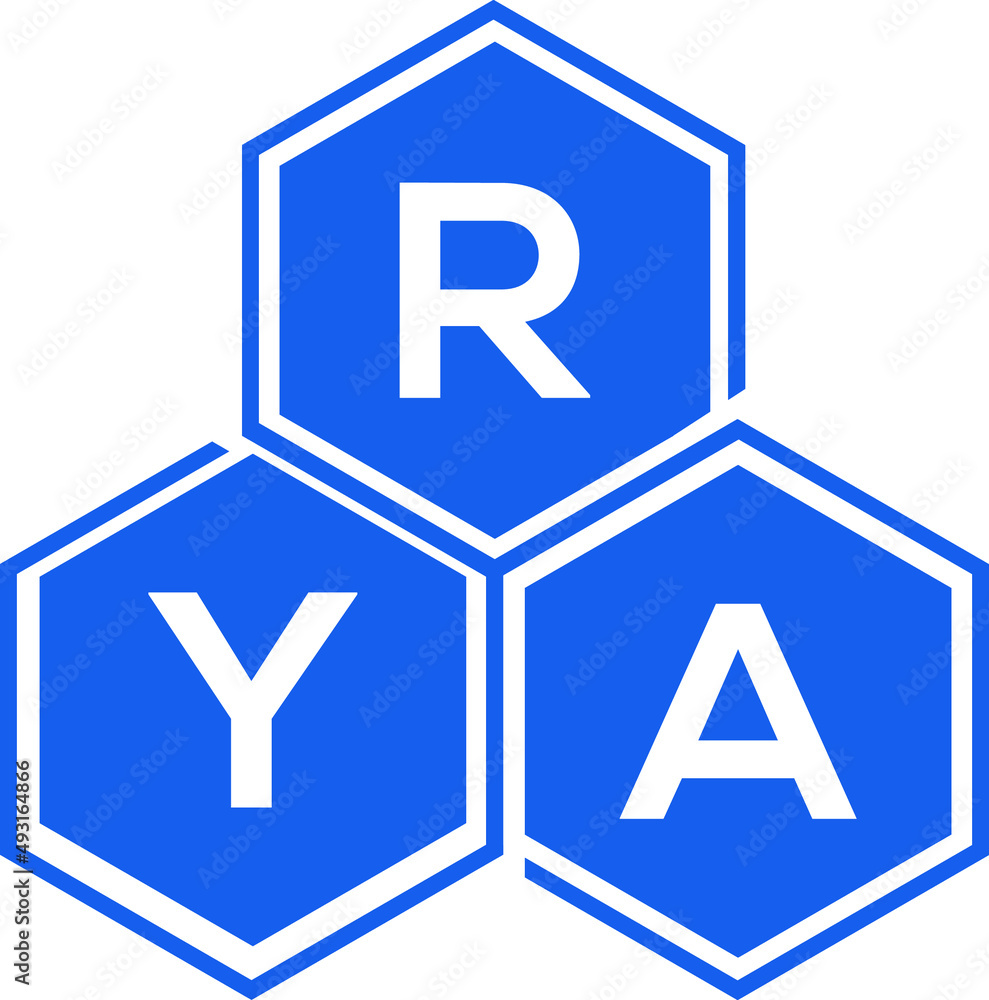 RYA letter logo design on black background. RYA  creative initials letter logo concept. RYA letter design.
