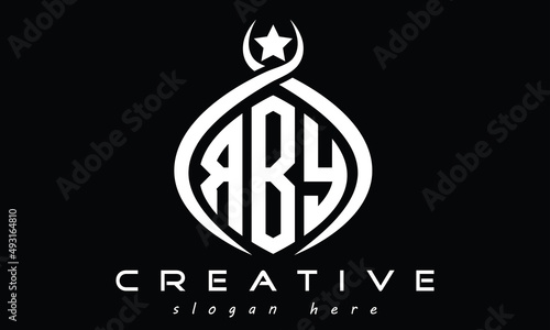 RBY three Letters creative curved oval circle geometric minimalist modern vector logo design