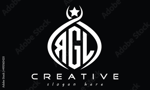 RGL three Letters creative curved oval circle geometric minimalist modern vector logo design photo