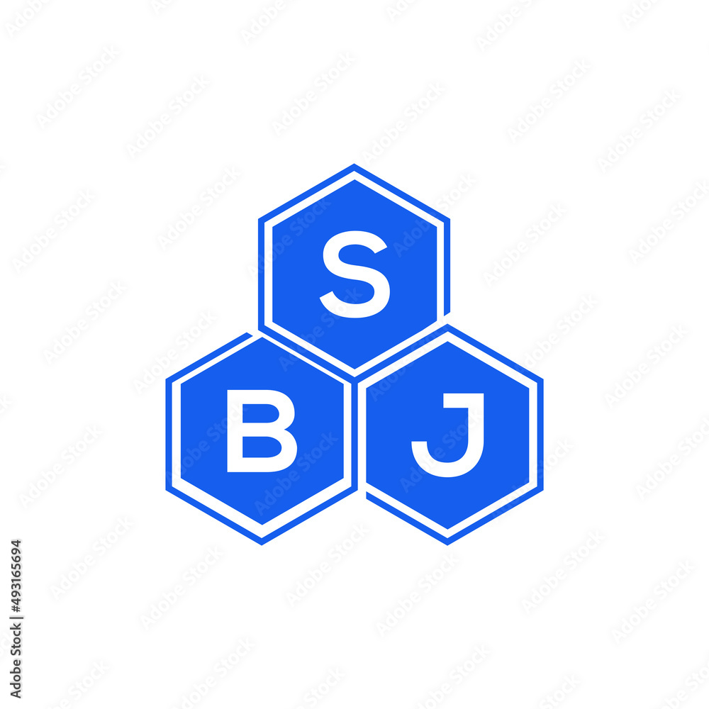 SBJ letter logo design on White background. SBJ creative initials letter logo concept. SBJ letter design. 
