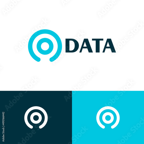 Circular pin logo design concept. Signal company brand logomark illustration. Can representing travel, connect, tech, data, fintech.
