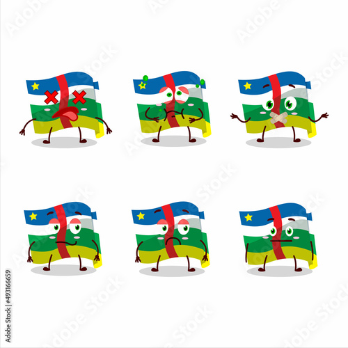 African republic flag cartoon character with nope expression