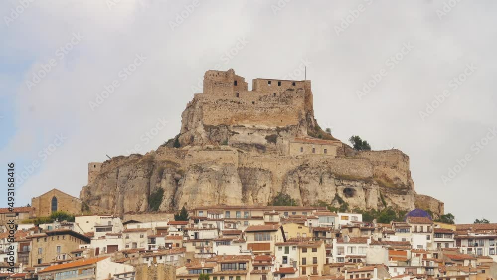 View of the historic Morella Castle in Spain. View of the historic Morella Castle in Spain.