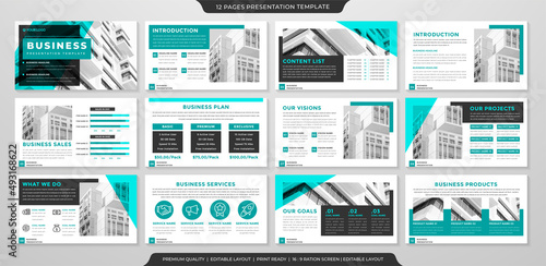 minimalist presentation template with clean style use for business annual report and infographic 