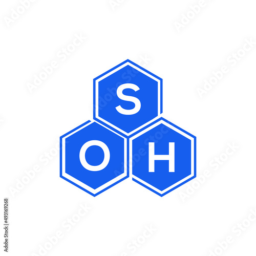 SOH letter logo design on White background. SOH creative initials letter logo concept. SOH letter design. 
