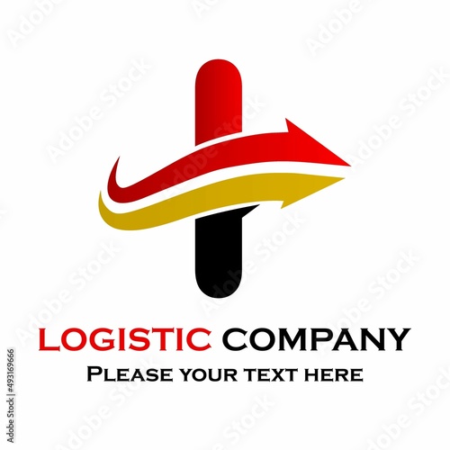 Letter i with arrow. suitable for transporation, logistic, delivery, agency