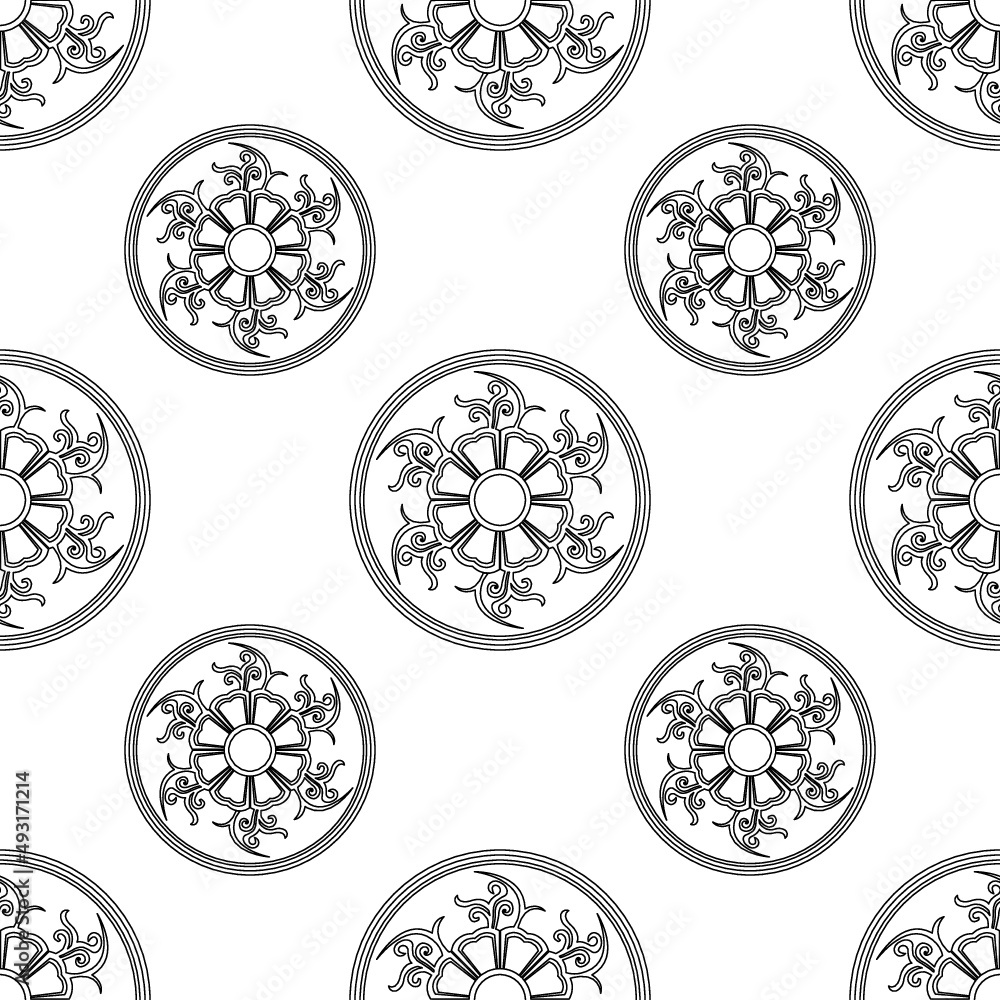 Seamless repeating traditional pattern design Seamless repeating traditional pattern design