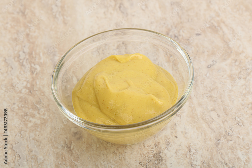 Organic mustard sauce in the bowl Organic mustard sauce in the bowl