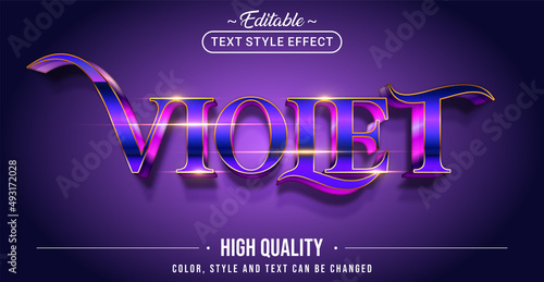 Editable text style effect - Violet text style theme.