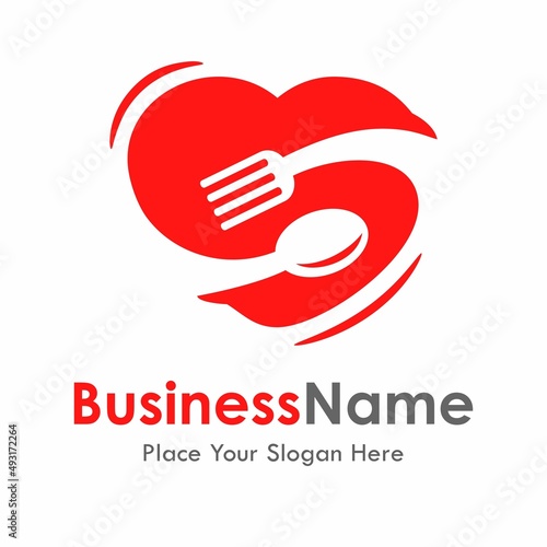 Love food icon vector logo template. suitable for business, website, and diet
