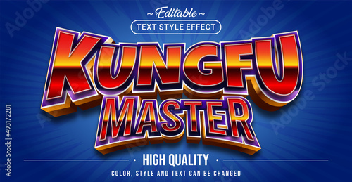 Editable text style effect - Kungfu Master text style theme.