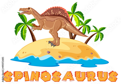 Prehistoric island with spinosaurus