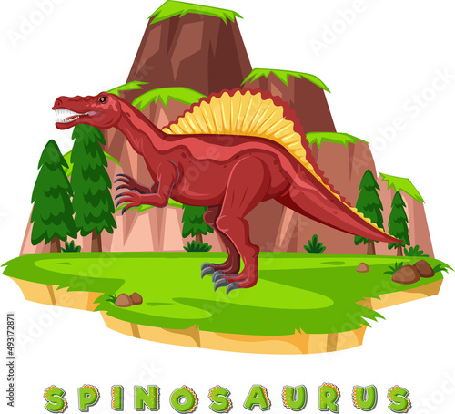 Dinosaur wordcard for spinosaurus