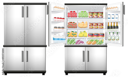 Refrigerator with lots of food