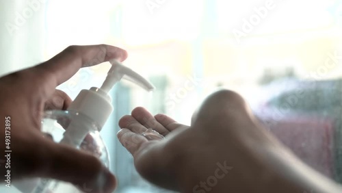 Man people Wash hands alcohol gel health care with covid 19 for stop covid 19 virus covid-19 or corona protected Help protect For social distancing world and people stop virus warning