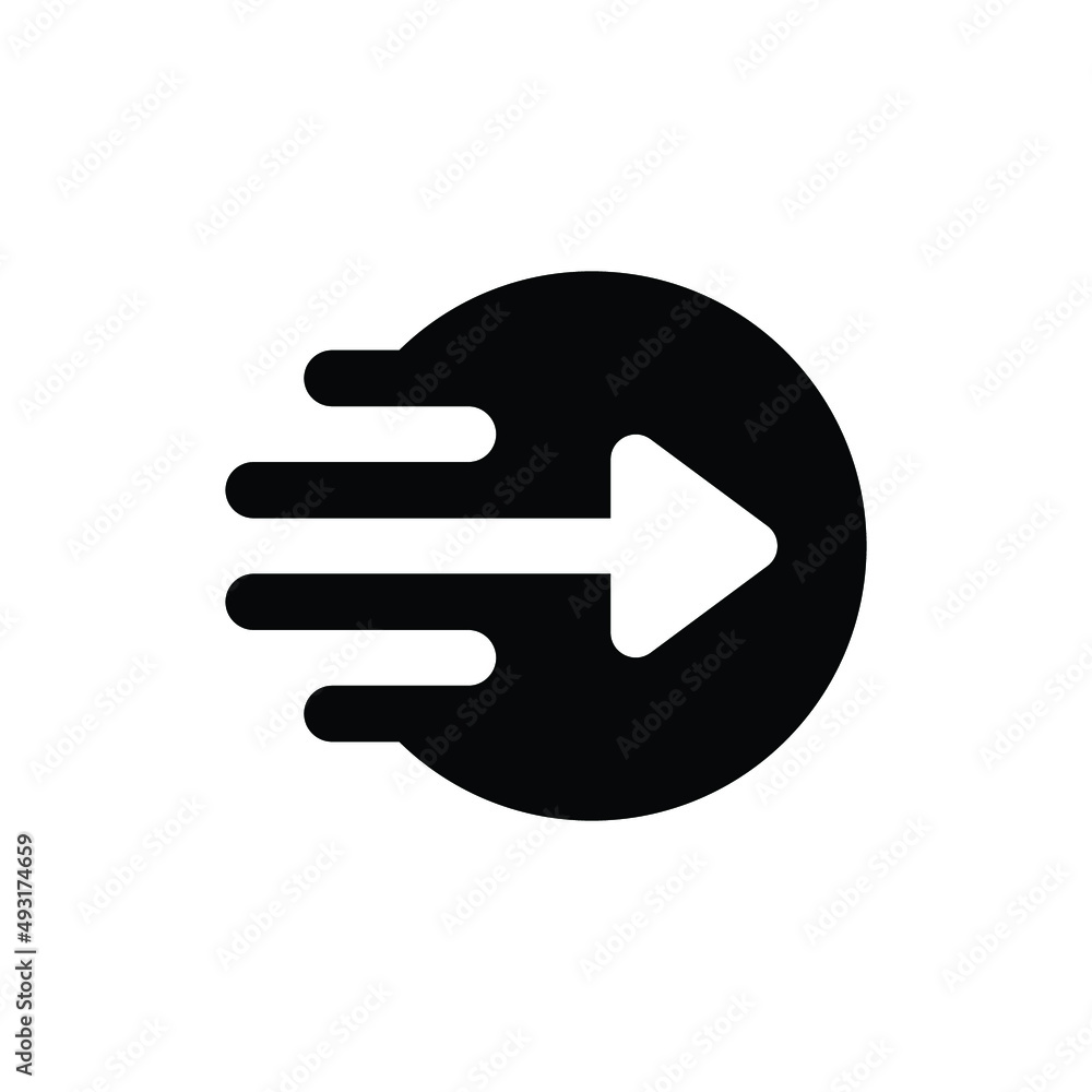 Fast delivery icon button vector with arrow in circle Fast delivery icon button vector with arrow in circle