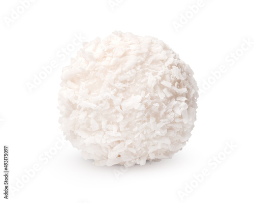 Cuadro en lienzo Sweet round coconut candy isolated on white
