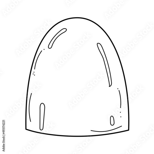 Glass empty dome cover in sketch doodle style. Black vector illustration isolated on white background