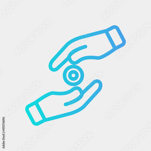 Donation icon in gradient style about ramadan, use for website mobile app presentation