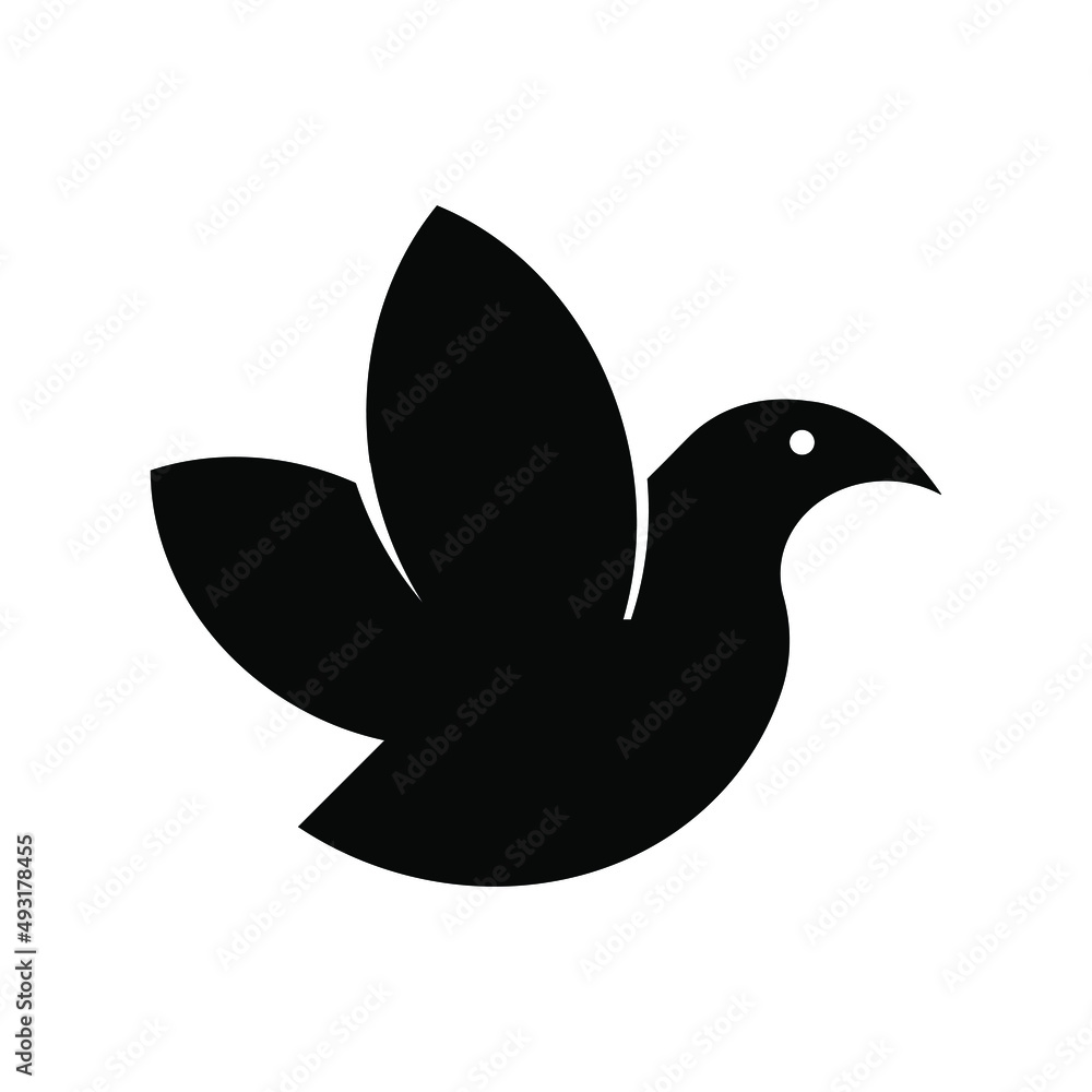 Dove logo template. Vector icon isolated on white background. Dove logo template. Vector icon isolated on white background.