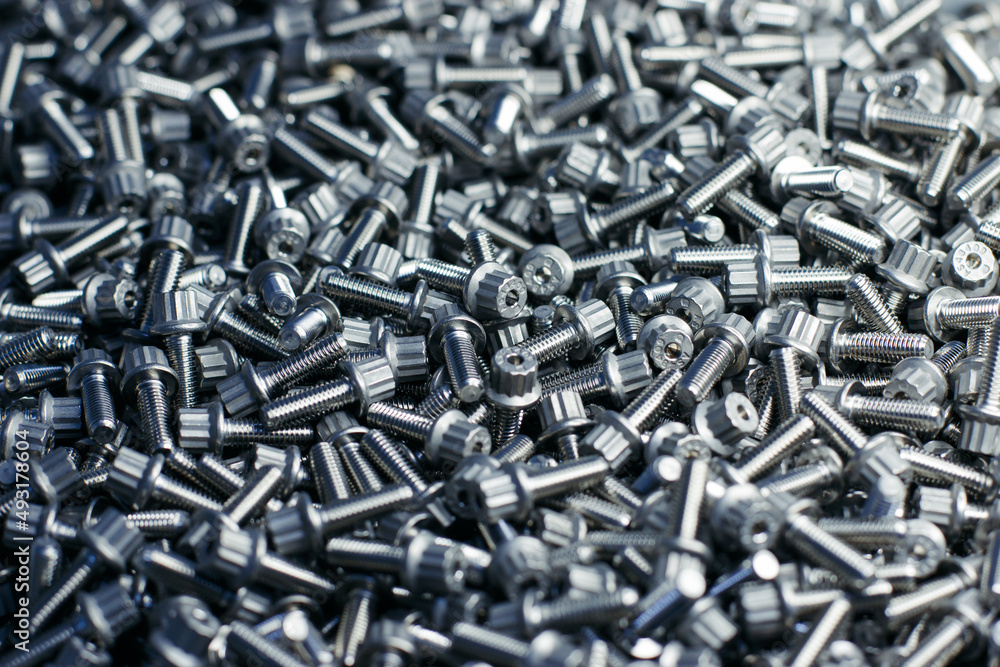 Close-up steel nuts and bolts Close-up steel nuts and bolts