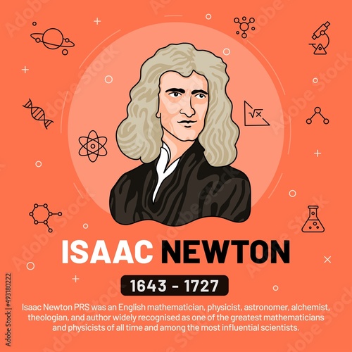 Vector illustration of famous personalities: William Thomson Kelvin with bio