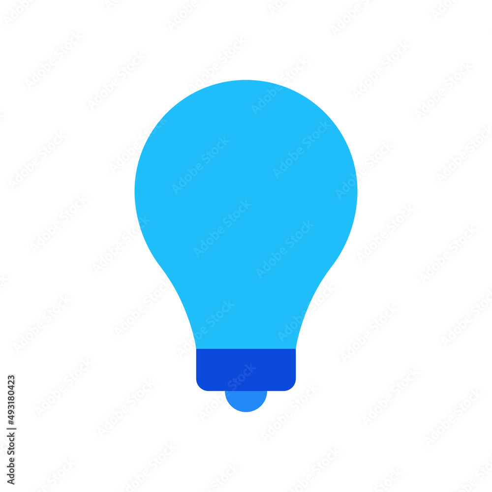 Light bulb idea icon vector graphic illustration in blue Light bulb idea icon vector graphic illustration in blue