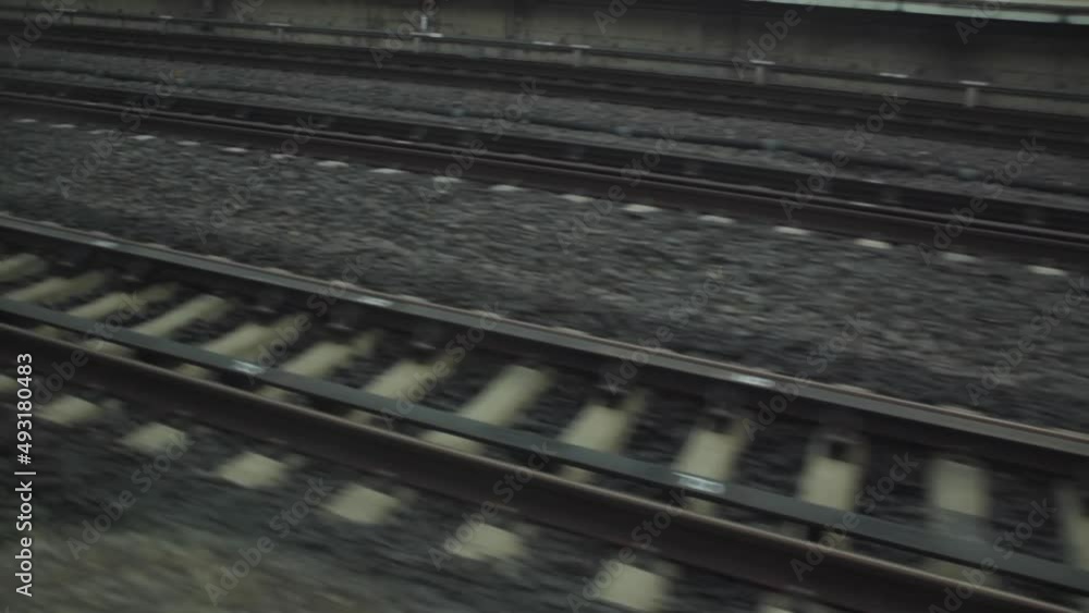 Railway passing in very high speed in Tokyo Railway passing in very high speed in Tokyo