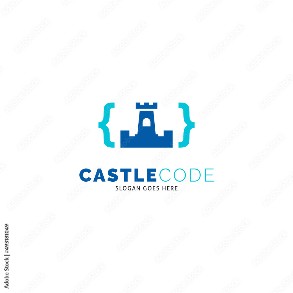 Castle Code Icon Vector Logo Template Illustration Design Castle Code Icon Vector Logo Template Illustration Design