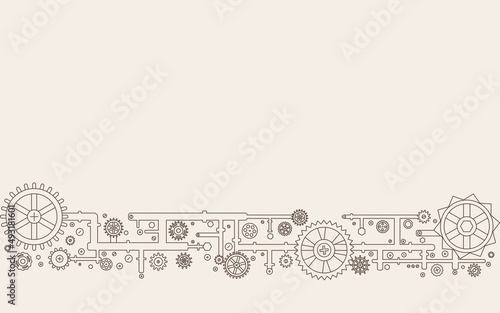 Abstract steam pipeline. Steampunk. Sample.