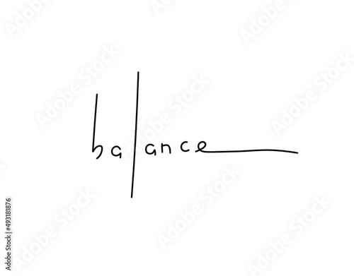 Vector isolated English word balance written by hand in small letters