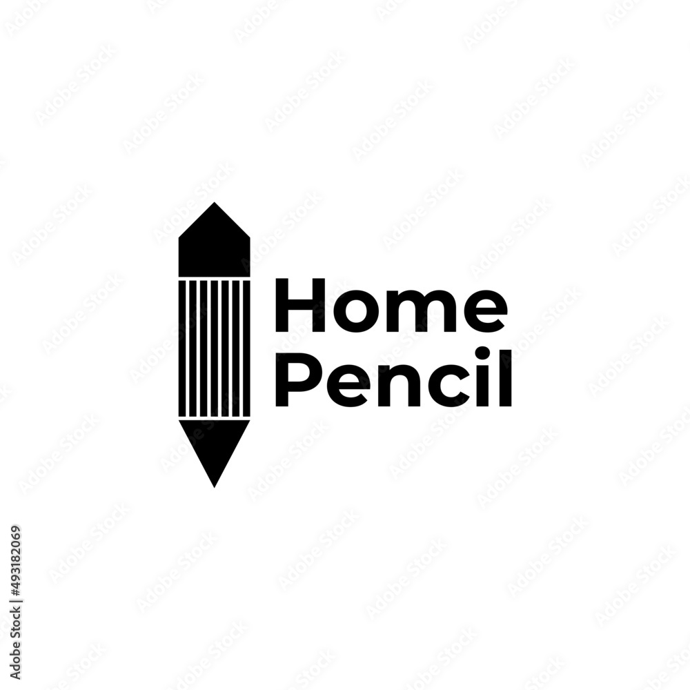 home pencil clever simple logo
