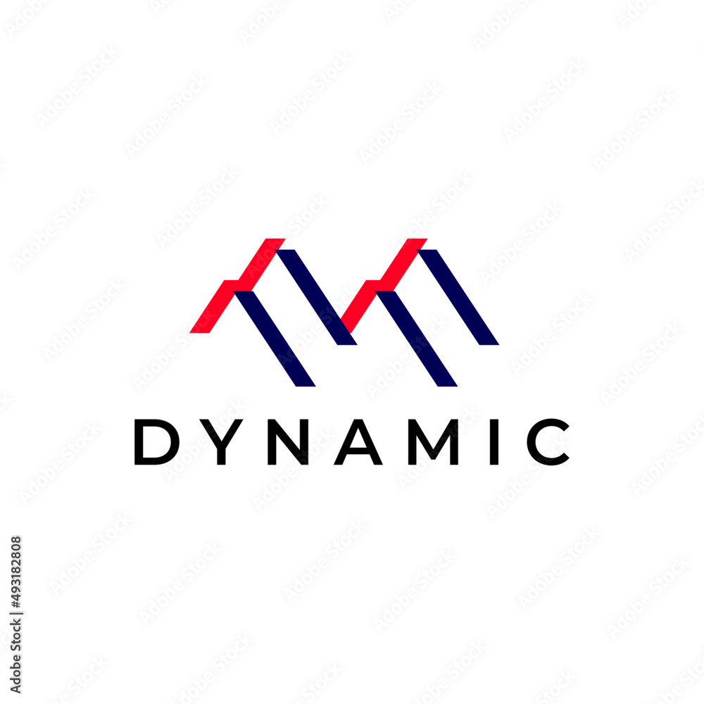 letter m tech modern line logo letter m tech modern line logo