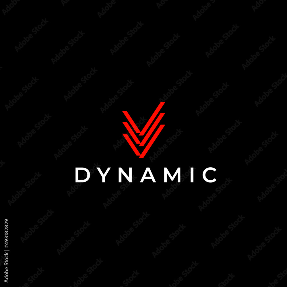 letter v tech modern line logo letter v tech modern line logo
